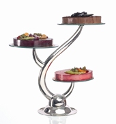 EXPOSITOR 3 BOLOS VIDRO + FOLHAS METAL